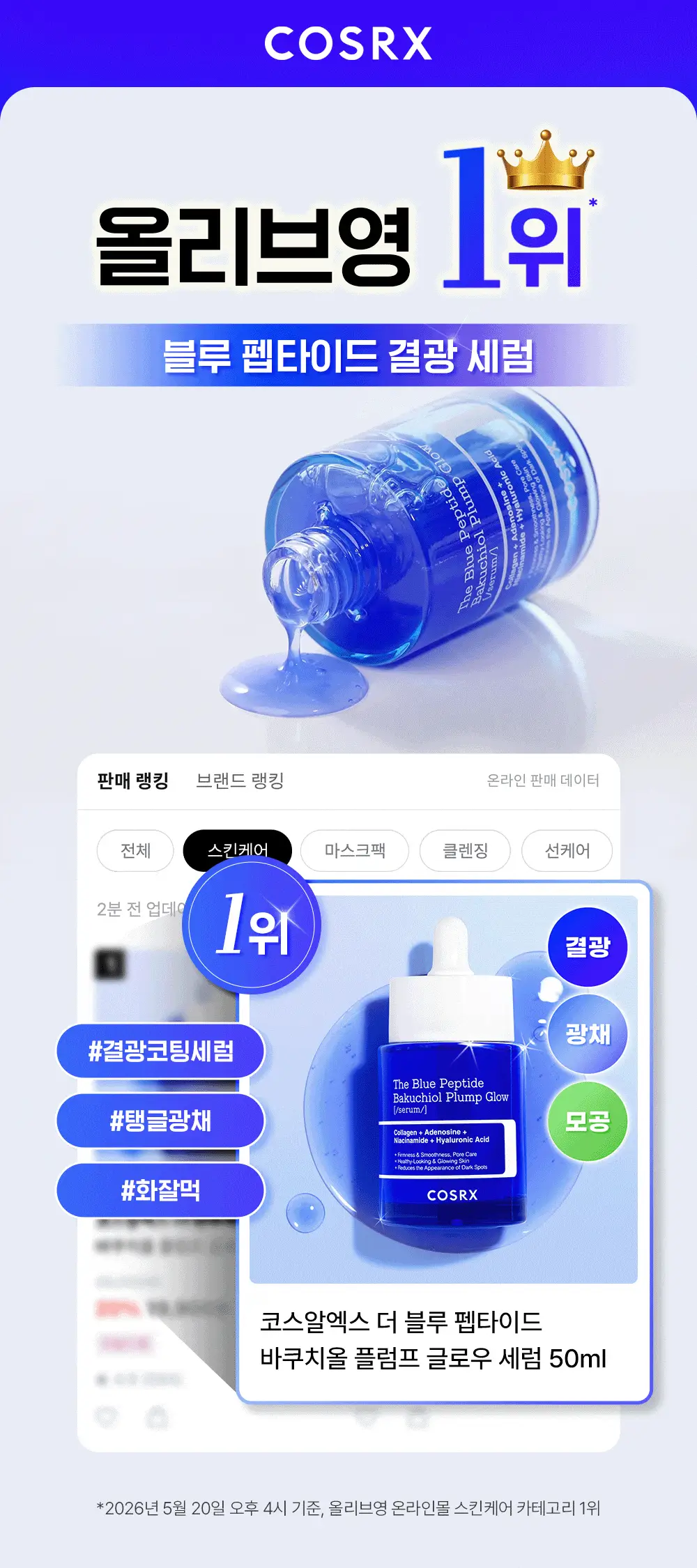 [결광]코스알엑스 더 블루 펩타이드 바쿠치올 플럼프 글로우 세럼 50ml 상세페이지 3
